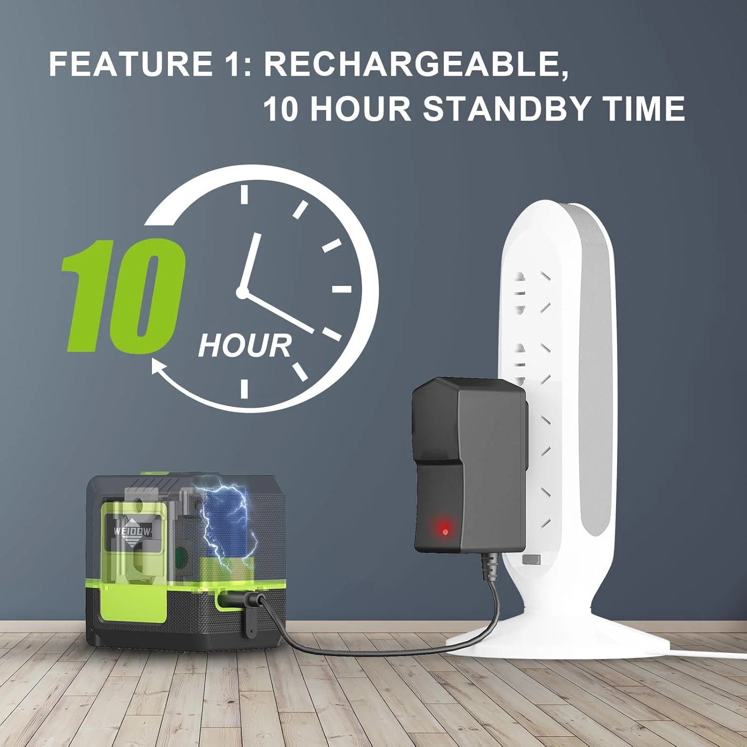 Weiddw 2 Lines Professional Laser Level with Tripod 360°Self Leveling Cross Green Line Horizontal and vertical Laser Level Tools - Image 2