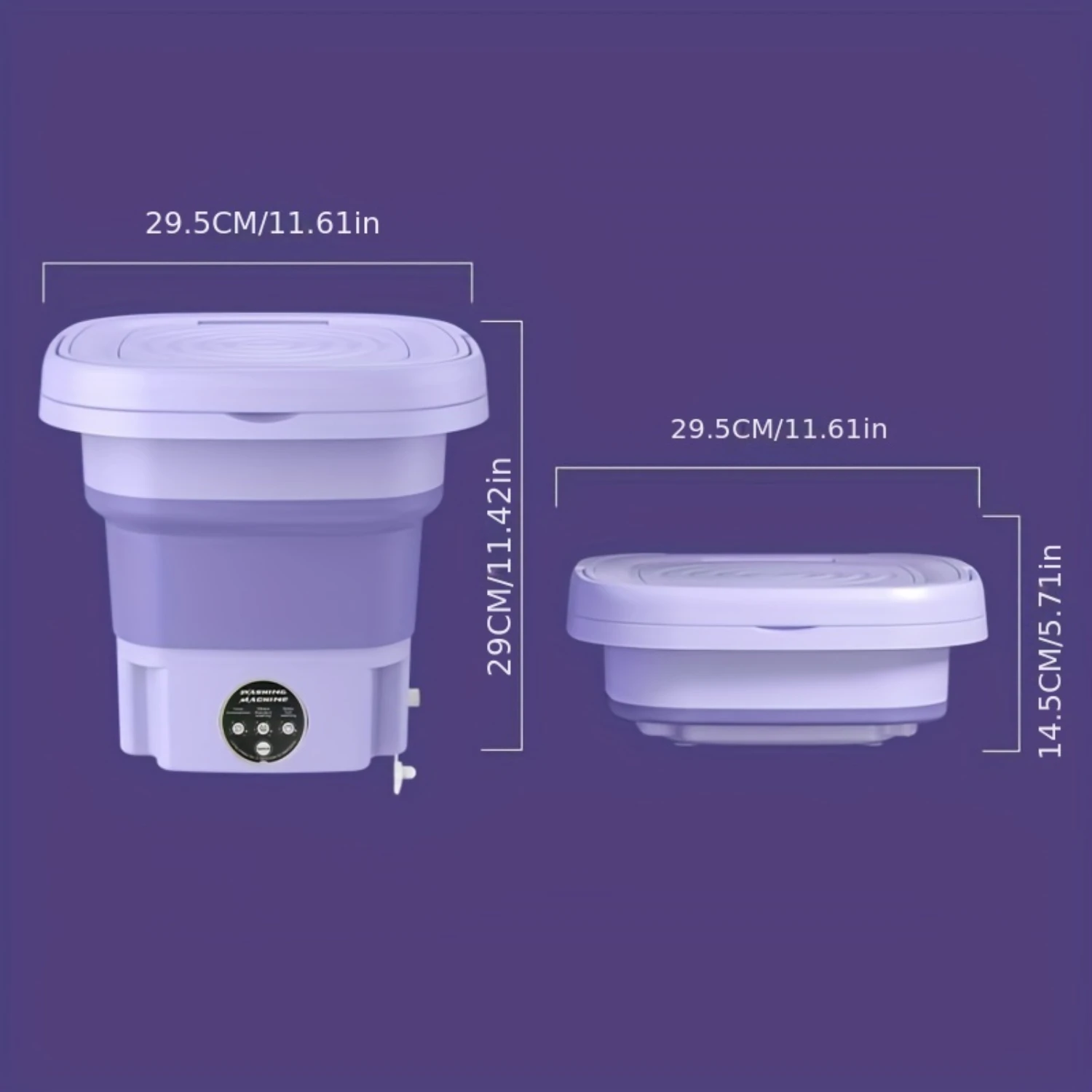 2.11gal Large Capacity Folding Washing Machine, Mini Portable, Suitable For Or Travel, Suitable For Automatic Washing Of Underw - Image 5