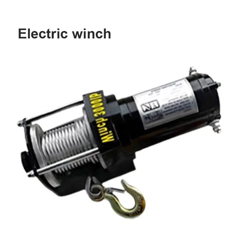 Vehicle Self-Rescue Off-Road Winch 3000lbs 12V/24V/48V/60V Electric Winch For Vehicle Crane 3000 Lbs Handle - Image 2