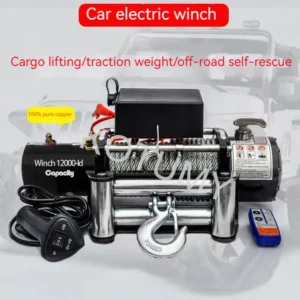Vehicle Self-Rescue Off-Road Winch 3000lbs 12V/24V/48V/60V Electric Winch For Vehicle Crane 3000 Lbs Handle